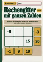 Vorschau - Arbeitsblätter - Rechengitter mit ganzen Zahlen Klasse 5 Gymnasium | Mathematik Sekundarstufe I | 10 Arbeitsblätter mit Lösungen als PDF - Seite 3