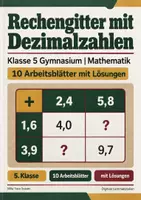 Vorschau - Arbeitsblätter - Rechengitter mit Dezimalzahlen Klasse 5 Gymnasium | Mathematik Sekundarstufe I | 10 Arbeitsblätter mit Lösungen als PDF - Deckblatt
