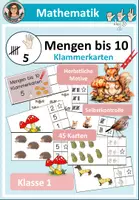 Vorschau - Spiele - Mengen bis 10 Klammerkarten - Anfangsunterricht Mathe - Deckblatt