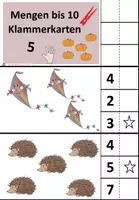 Vorschau - Spiele - Mengen bis 10 Klammerkarten - Anfangsunterricht Mathe - Seite 2