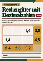 Vorschau - Arbeitsblätter - Rechengitter mit Dezimalzahlen Klasse 5 Gymnasium | Mathematik Sekundarstufe I | 10 Arbeitsblätter mit Lösungen als PDF - Seite 2