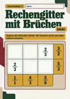 Vorschau - Arbeitsblätter - Rechengitter mit Brüchen Klasse 5 Gymnasium | Mathematik Sekundarstufe I | 10 Arbeitsblätter mit Lösungen als PDF - Seite 2