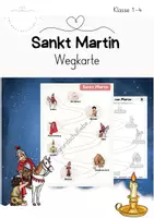 Vorschau - Arbeitsblätter - Sankt Martin - Wegkarte (Geburt bis Bischof) - Deckblatt