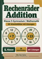 Vorschau - Arbeitsblätter - Rechenräder Addition Klasse 5 Gymnasium | Mathematik Sekundarstufe I | 10 Arbeitsblätter mit Lösungen als PDF - Deckblatt