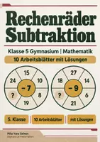 Vorschau - Arbeitsblätter - Rechenräder Subtraktion Klasse 5 Gymnasium | Mathematik Sekundarstufe I | 10 Arbeitsblätter mit Lösungen als PDF - Deckblatt