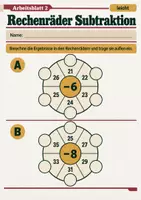 Vorschau - Arbeitsblätter - Rechenräder Subtraktion Klasse 5 Gymnasium | Mathematik Sekundarstufe I | 10 Arbeitsblätter mit Lösungen als PDF - Seite 2