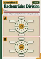 Vorschau - Arbeitsblätter - Rechenräder Division Klasse 5 Gymnasium | Mathematik Sekundarstufe I | 10 Arbeitsblätter mit Lösungen als PDF - Seite 2