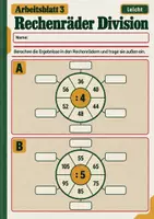 Vorschau - Arbeitsblätter - Rechenräder Division Klasse 5 Gymnasium | Mathematik Sekundarstufe I | 10 Arbeitsblätter mit Lösungen als PDF - Seite 3