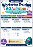 Vorschau - Arbeitsblätter - Wortarten-Training – Nomen, Verben & Adjektive - Deckblatt