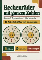 Vorschau - Arbeitsblätter - Rechenräder mit ganzen Zahlen Klasse 5 Gymnasium | Mathematik Sekundarstufe I | 10 Arbeitsblätter mit Lösungen als PDF - Deckblatt