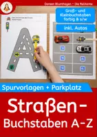 Vorschau - Arbeitsblätter - Buchstaben als Straße A-Z – nachspuren mit Autos | Motorik & Grafomotorik | Großbuchstaben - Kleinbuchstaben - Deckblatt