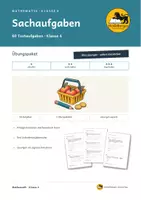Vorschau - Arbeitsblätter - Sachaufgaben Klasse 4 – Übungsheft mit 60 Textaufgaben und Lösungen | Mathe Klasse 4 - Deckblatt