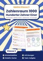 Vorschau - Arbeitsblätter - Zahlenraum 1000 Klasse 3 | Arbeitsblätter Stellenwerttafel | mit Lösungen - Deckblatt