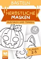 Vorschau - Mal- und Bastelvorlagen - Herbstmasken zum Ausmalen und Basteln – 12 Vorlagen für Kinder - Deckblatt