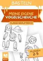 Vorschau - Mal- und Bastelvorlagen - Vogelscheuchen zum Ausmalen und Zusammenbauen – herbstliche Bastelvorlagen für Kinder - Deckblatt