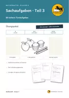 Vorschau - Arbeitsblätter - Sachaufgaben Klasse 4 – Teil 3: 60 Textaufgaben mit Lösungen - Deckblatt