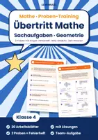 Vorschau - Arbeitsblätter - Übertritt Mathe Klasse 4 | Trainingsheft Wiederholung & Proben | mit Lösungen - Deckblatt