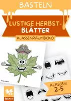 Vorschau - Mal- und Bastelvorlagen - Lustige Herbstblätter – lustige Blattfiguren ausmalen, ausschneiden und basteln - Deckblatt