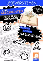 Vorschau - Arbeitsblätter - HALLOWEEN Leseverständnis Klasse 3–5 | Kurzgeschichten Lesen & Verstehen | Leseförderung Deutsch - Deckblatt