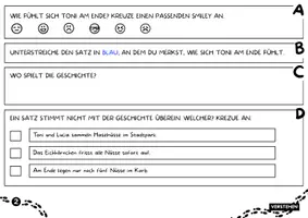 Vorschau - Arbeitsblätter - Tiere im Herbst Lesetext mit Fragen Klasse 3 4 5 | 6 Kurzgeschichten über Igel, Eichhörnchen & Co. | Deutsch & Sachunterricht - Seite 2