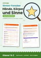 Vorschau - Arbeitsblätter - Sinne Sachunterricht Klasse 1 und 2 | Sinnes-Parcours mit Stationen | mit Lösungen - Deckblatt