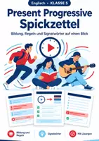 Vorschau - Arbeitsblätter - Present Progressive Spickzettel Klasse 5 - Deckblatt