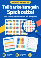 Vorschau - Arbeitsblätter - Teilbarkeitsregeln Spickzettel Klasse 5-6 - Deckblatt