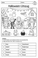 Vorschau - Mal- und Bastelvorlagen - Halloween - Wimmelbilder - Seite 1