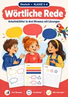 Vorschau - Arbeitsblätter - Wörtliche Rede Klasse 3-4 – 3 Niveaus - Deckblatt