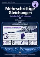Vorschau - Arbeitsblätter - Mehrschrittige Gleichungen – Aufgabenheft mit Lösungen - Deckblatt
