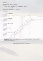 Vorschau - Unterrichtsreihen - Gleichungen anwenden – Sachsituationen - Seite 1
