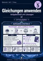 Vorschau - Arbeitsblätter - Gleichungen anwenden – Aufgabenheft mit Lösungen - Deckblatt