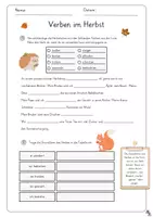 Vorschau - Arbeitsblätter - Verben konjugieren - Thema Herbst - Seite 1