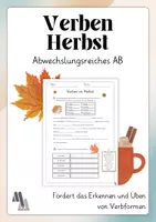 Vorschau - Arbeitsblätter - Verben konjugieren - Thema Herbst - Deckblatt
