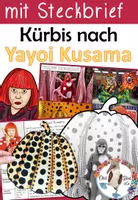 Vorschau - Mal- und Bastelvorlagen - Kürbis / Kürbisse nach Yayoi Kusama - Bastelvorlage mit Steckbrief - Deckblatt