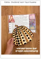 Vorschau - Mal- und Bastelvorlagen - Kürbis / Kürbisse nach Yayoi Kusama - Bastelvorlage mit Steckbrief - Seite 1
