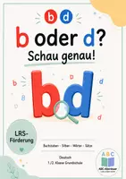 Vorschau - Arbeitsblätter - b und d unterscheiden: Fördermaterial LRS & Grundschule - Deckblatt