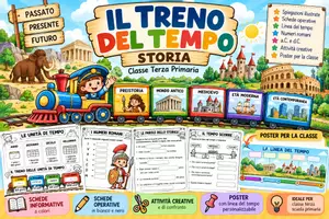 anteprima - Esercizi - Il Treno del Tempo – Kit di Storia Classe Terza primaria - Pagina di copertina