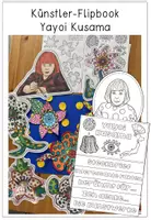 Vorschau - Arbeitsblätter - Yayoi Kusama - Künstler - Flipbook einen Steckbrief erstellen & Kunstbetrachtung - Seite 1