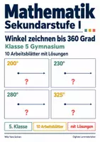 Vorschau - Arbeitsblätter - Winkel zeichnen bis 360 Grad Klasse 5 Gymnasium | Mathematik Sekundarstufe I | 10 Arbeitsblätter mit Lösungen als PDF - Deckblatt
