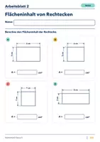 Vorschau - Arbeitsblätter - Flächeninhalt von Rechtecken Klasse 5 Gymnasium | Mathematik Sekundarstufe I | 10 Arbeitsblätter mit Lösungen als PDF - Seite 2