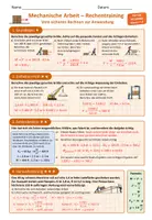 Vorschau - Unterrichtsreihen - Mechanische Arbeit Rechentraining – Physik Sek I Arbeitsblätter inkl. Lösungen - Seite 1