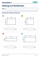 Vorschau - Arbeitsblätter - Umfang von Rechtecken Klasse 5 Gymnasium | Mathematik Sekundarstufe I | 10 Arbeitsblätter mit Lösungen als PDF - Seite 3