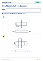 Vorschau - Arbeitsblätter - Oberflächeninhalt von Quadern Klasse 5 Gymnasium | Mathematik Sekundarstufe I | 10 Arbeitsblätter mit Lösungen als PDF - Seite 3
