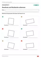 Vorschau - Arbeitsblätter - Quadrate und Rechtecke erkennen Klasse 5 Gymnasium | Mathematik Sekundarstufe I | 10 Arbeitsblätter mit Lösungen als PDF - Seite 2