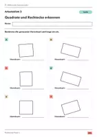 Vorschau - Arbeitsblätter - Quadrate und Rechtecke erkennen Klasse 5 Gymnasium | Mathematik Sekundarstufe I | 10 Arbeitsblätter mit Lösungen als PDF - Seite 3