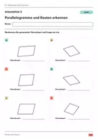 Vorschau - Arbeitsblätter - Parallelogramme und Rauten erkennen Klasse 5 Gymnasium | Mathematik Sekundarstufe I | 10 Arbeitsblätter mit Lösungen als PDF - Seite 3