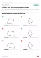 Vorschau - Arbeitsblätter - Trapeze und Drachenvierecke erkennen Klasse 5 Gymnasium | Mathematik Sekundarstufe I | 10 Arbeitsblätter mit Lösungen als PDF - Seite 2