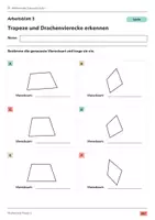 Vorschau - Arbeitsblätter - Trapeze und Drachenvierecke erkennen Klasse 5 Gymnasium | Mathematik Sekundarstufe I | 10 Arbeitsblätter mit Lösungen als PDF - Seite 3