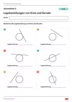 Vorschau - Arbeitsblätter - Lagebeziehungen von Kreis und Gerade Klasse 5 Gymnasium | Mathematik Sekundarstufe I | 10 Arbeitsblätter mit Lösungen als PDF - Seite 2